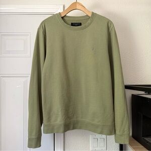All Saints sage green‎ cotton crew neck knit long sleeve pullover sweater